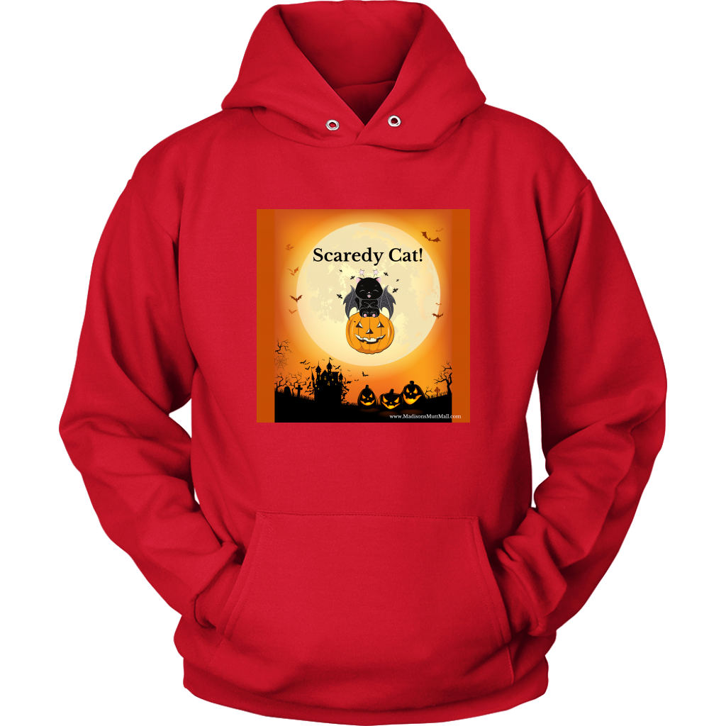 Cat Halloween Hoodie-Scaredy Cat - Madison's Mutt Mall