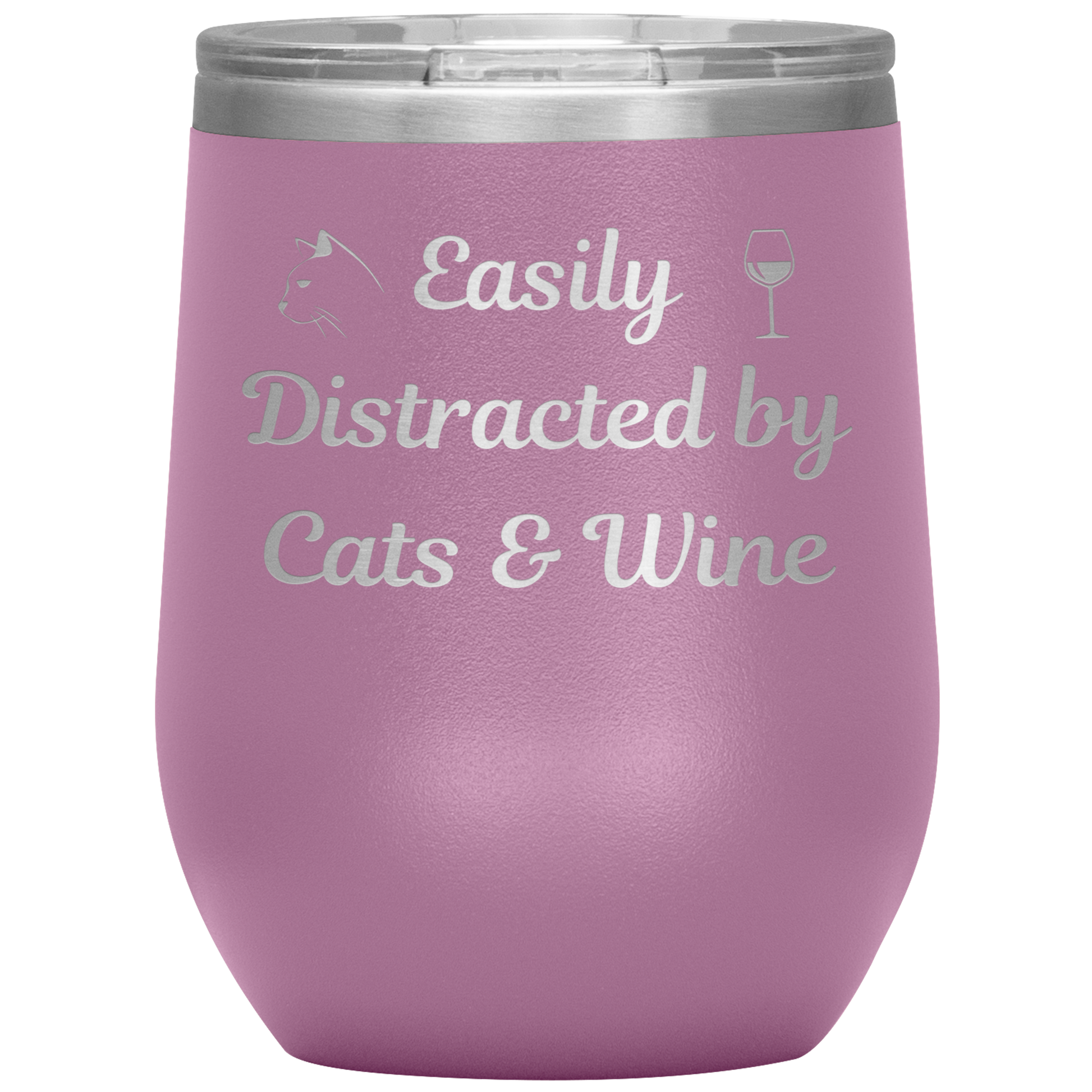 Easily Distracted by Cats & Wine Tumbler - Madison's Mutt Mall