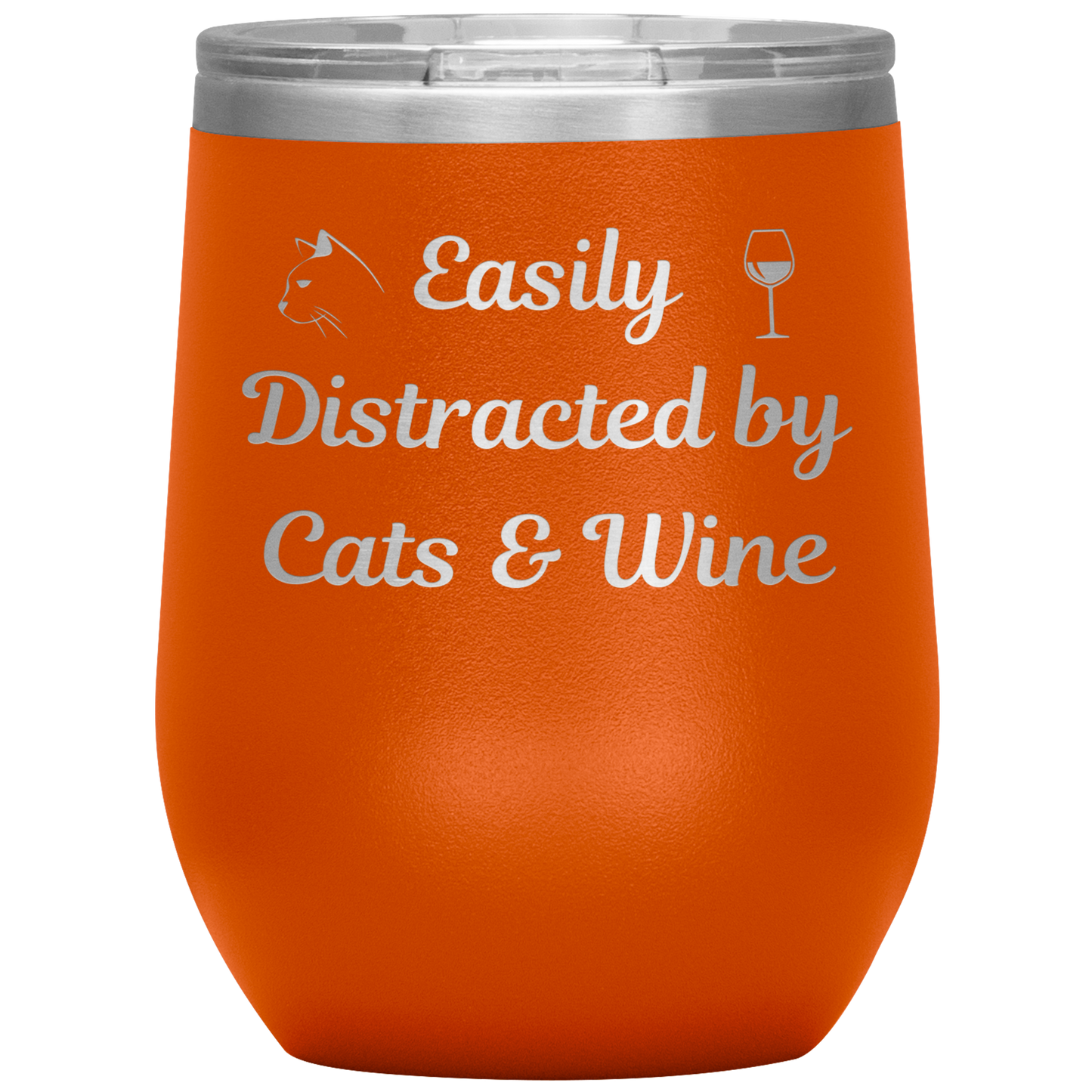 Easily Distracted by Cats & Wine Tumbler - Madison's Mutt Mall