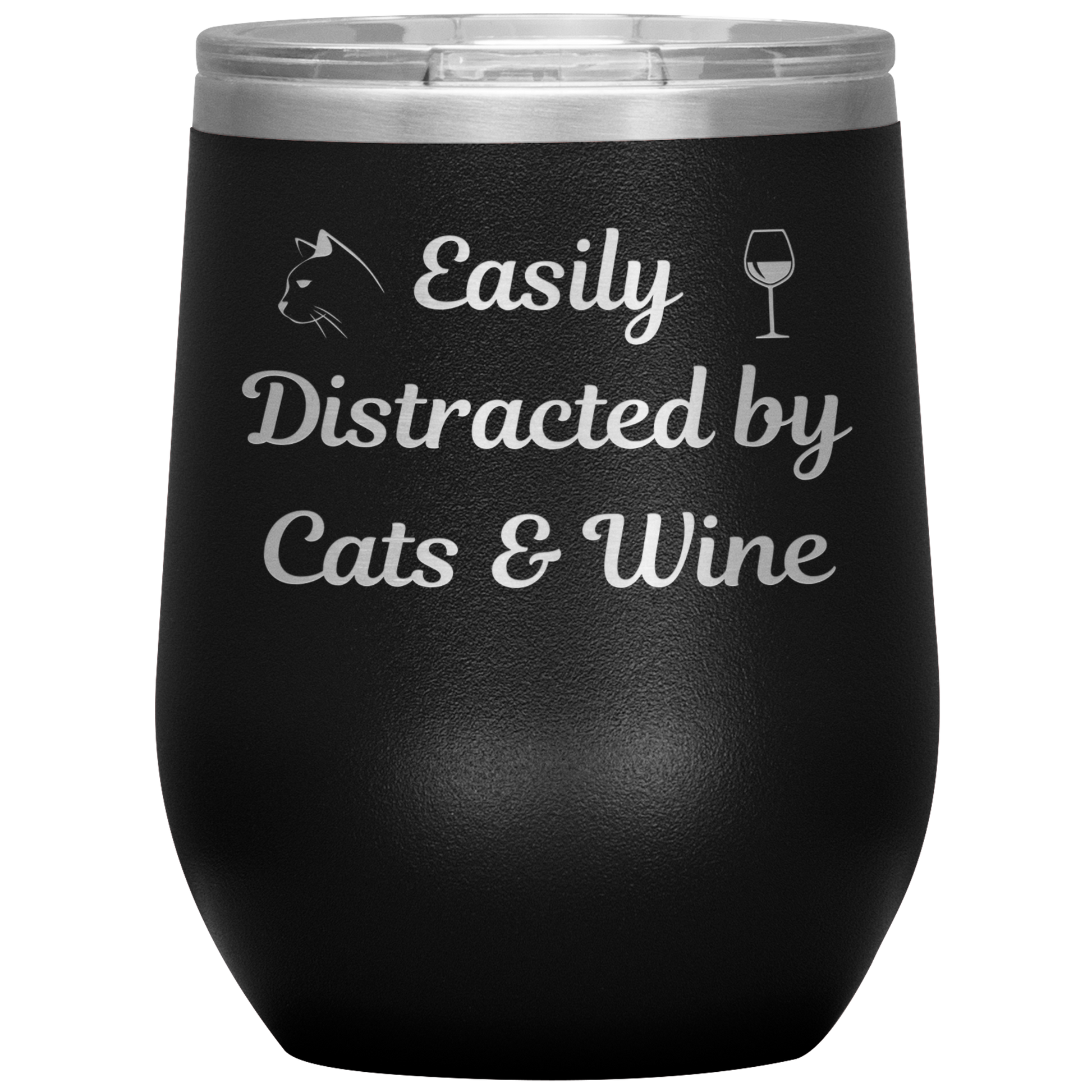 Easily Distracted by Cats & Wine Tumbler - Madison's Mutt Mall