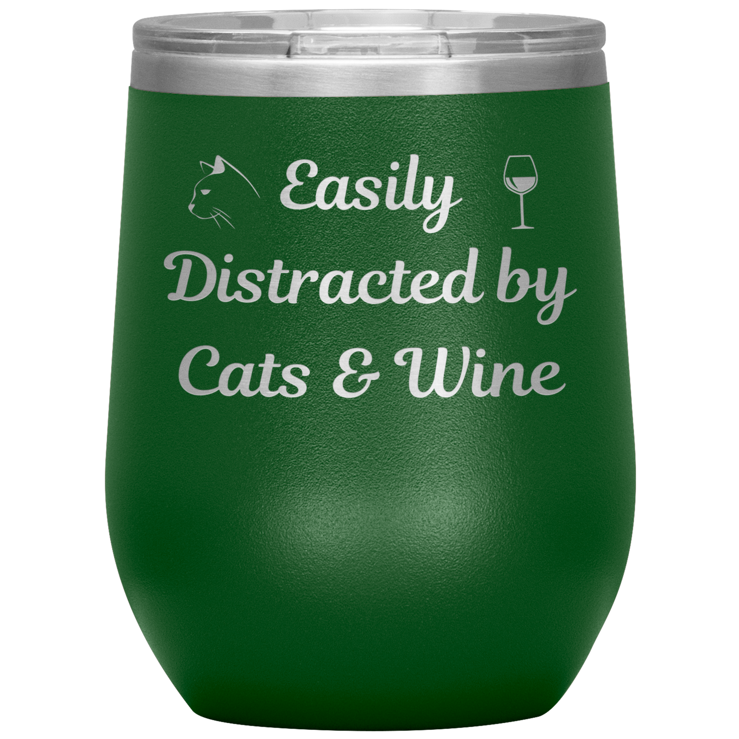 Easily Distracted by Cats & Wine Tumbler - Madison's Mutt Mall